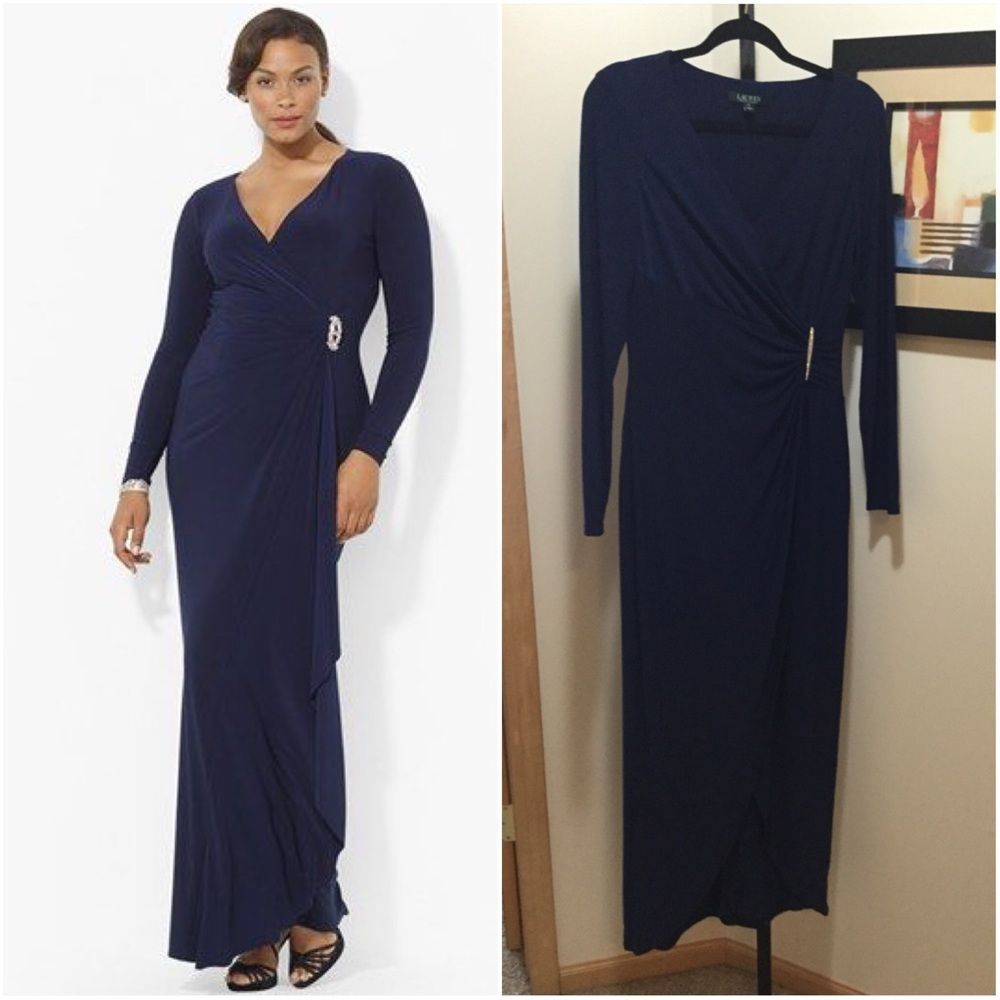 Lauren Ralph Lauren Long-Sleeve Jersey Gown - Picture 5 of 9